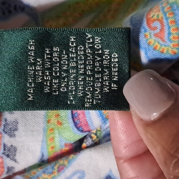 Lauren Ralph Lauren Colorful Paisley Button Down Long Sleeve Shirt Size L - Picture 9 of 9